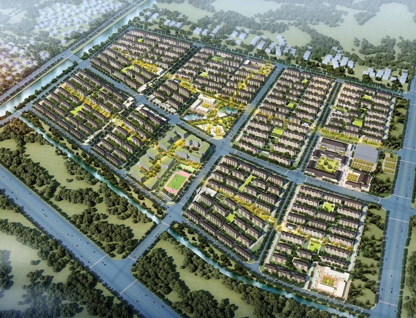 上海崇明港西集中居住项目总体规划图